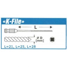 Напильники тип К корневые K-files (6 шт.)
