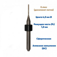 Фреза VPT для стеклокерамики XTCERA X-MILL 300 (1.0 mm, L-10 mm, сферическая, цанга 4 мм)